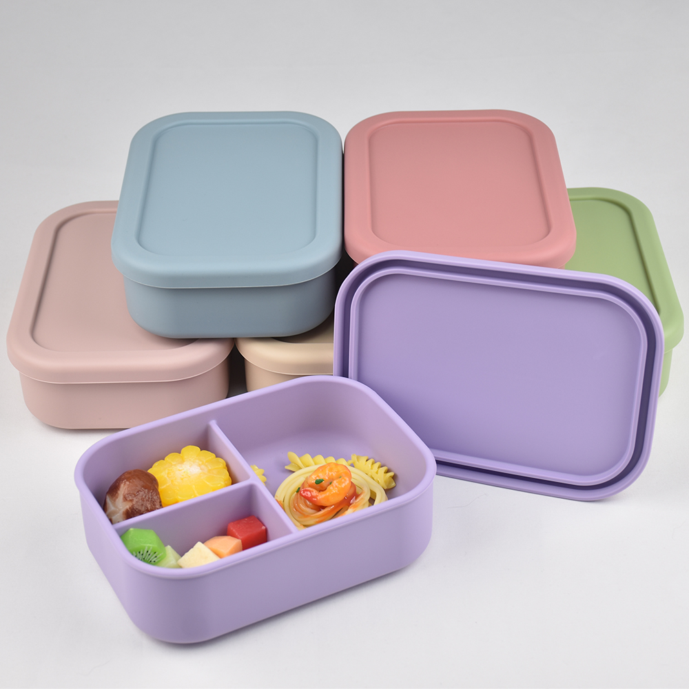 Baby Food Organizer - 3-Compartment Food Grade Silicone Bento Lunch