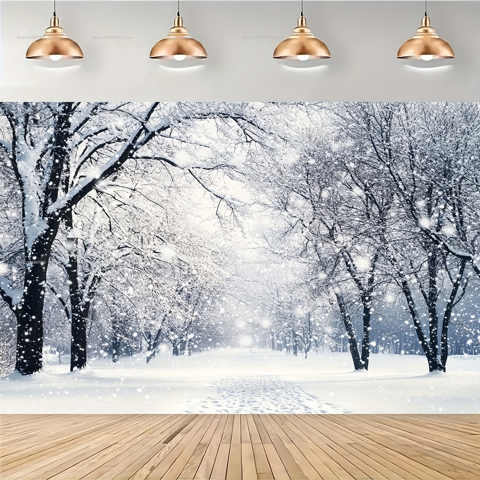 Baby Food Grinder - Snowy Forest Christmas Backdrops Xmas Party