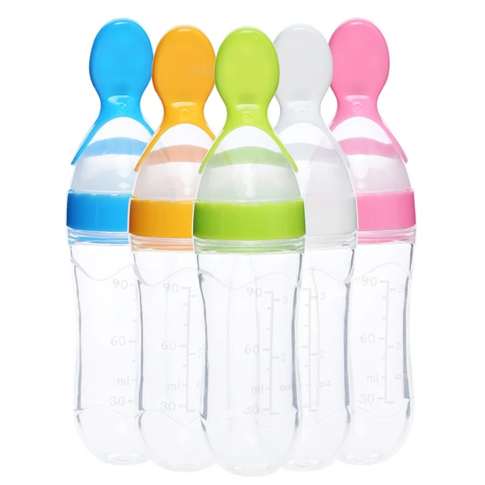 Baby Food Guide - 90ML Baby Feeding Bottle Spoon Milk