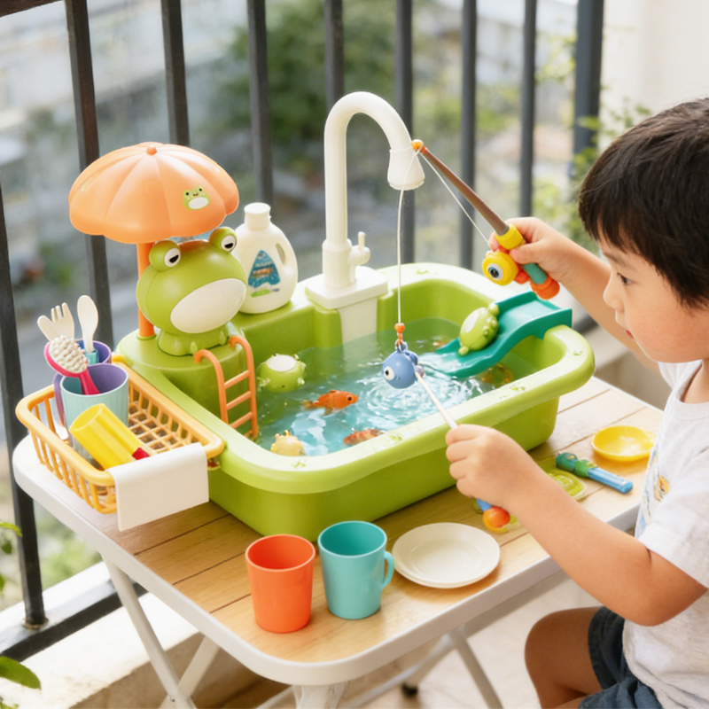 Baby Food Cooking Set - Kids Kitchen Sink Toys Electric Dishwasher