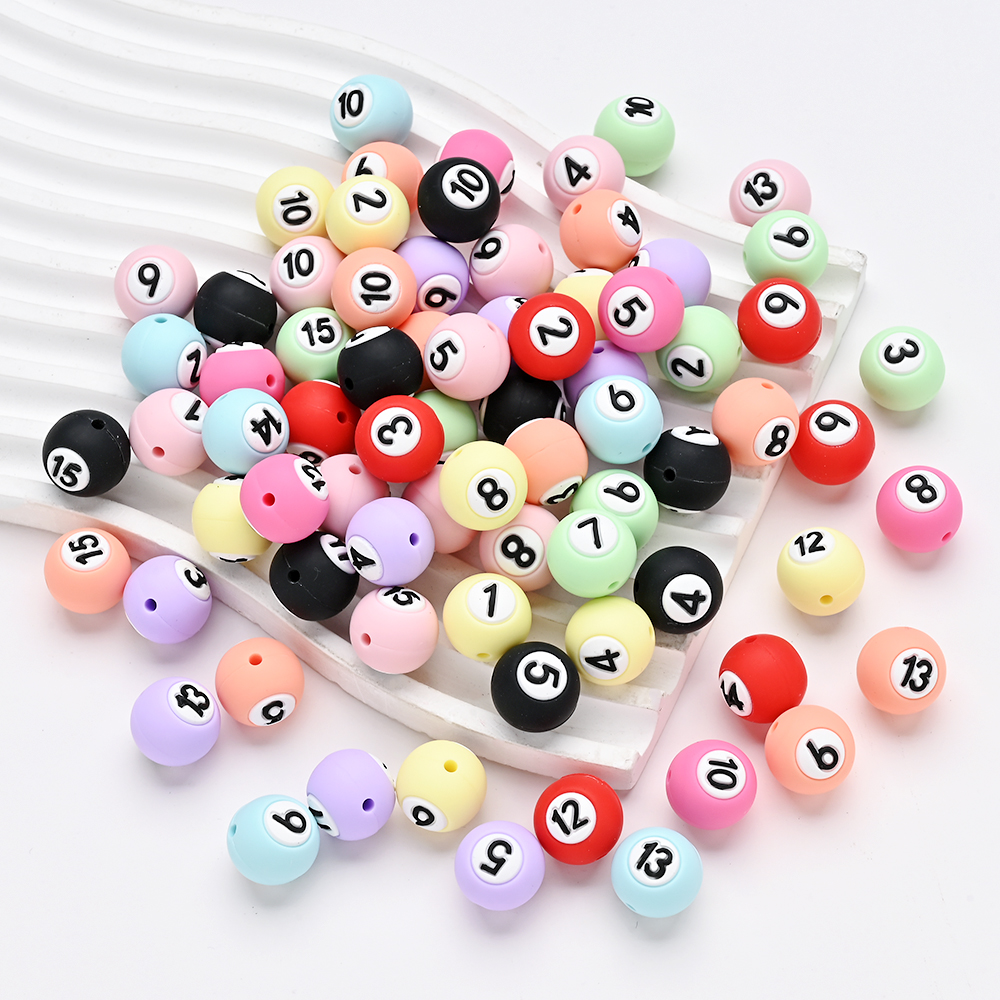 Baby Food Grinder - 15Pcs 15mm Silicone Round Beads Color