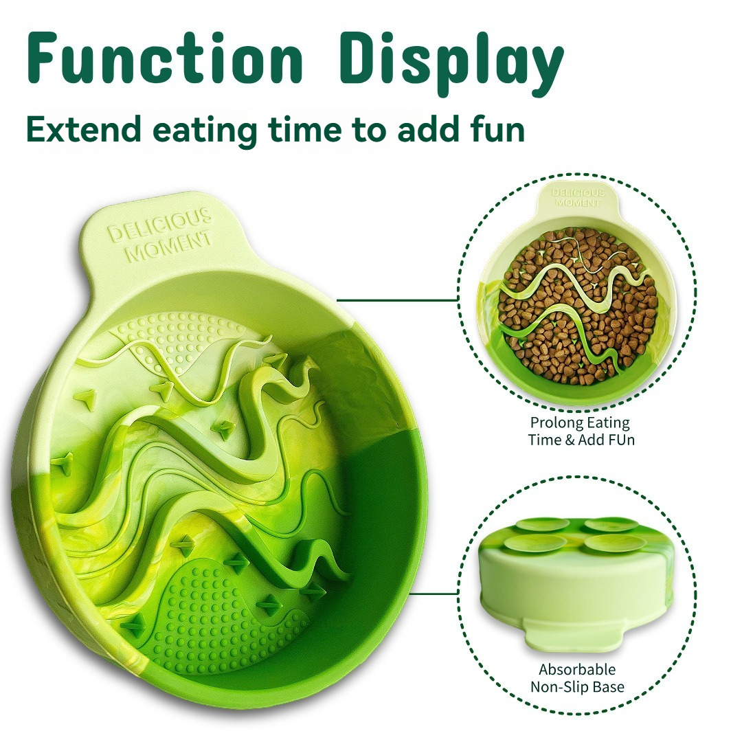 Silicone Suction Bowl - 1pc silicone pet slow food bowl