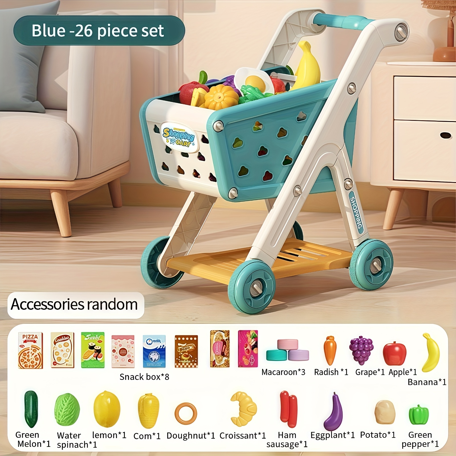 Kids Simulation Shopping Cart  - Baby Food Cooking Set ulasan dan harga