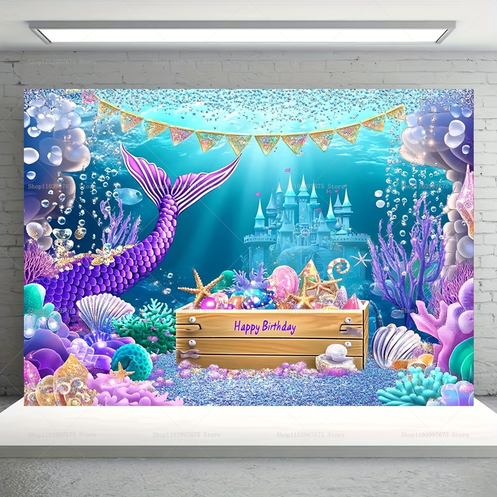 Mermaid Party Backdrops Childr - Baby Food Grinder ulasan dan harga