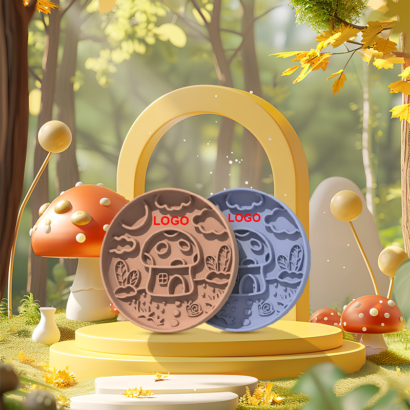 New Mushroom Dog Slow Food Bow - Silicone Suction Bowl ulasan dan harga