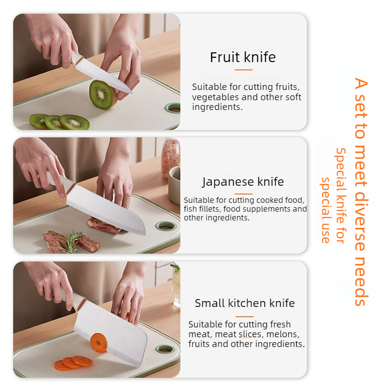 3-PCS Kitchen Knife Sets Stain - Baby Food Cooking Set ulasan dan harga