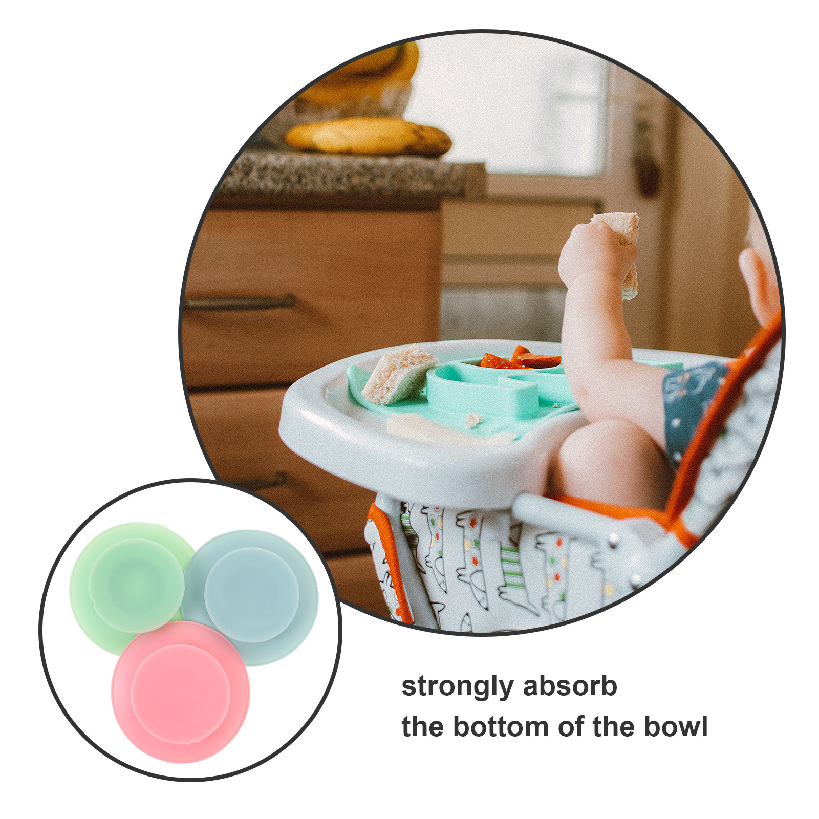 3Pcs Bowl Sucker Silicone Reus - Silicone Suction Bowl ulasan dan harga