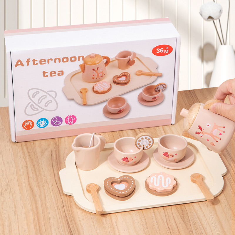 Afternoon Tea Set Wooden Toy P - Baby Food Cooking Set ulasan dan harga