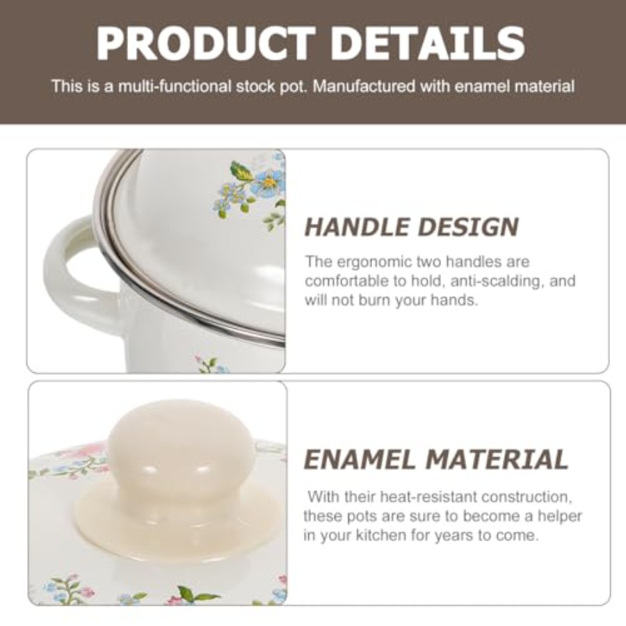3-Piece Mini Enamel Soup Pot S - Baby Food Cooking Set ulasan dan harga