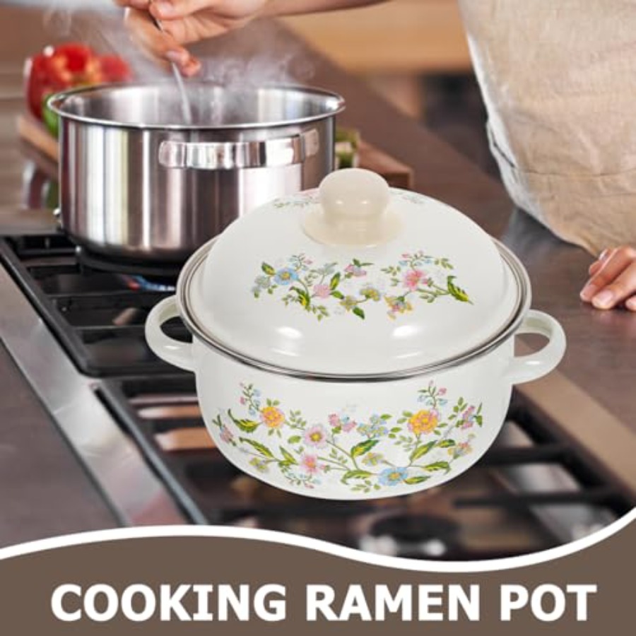 3-Piece Mini Enamel Soup Pot S - Baby Food Cooking Set ulasan dan harga