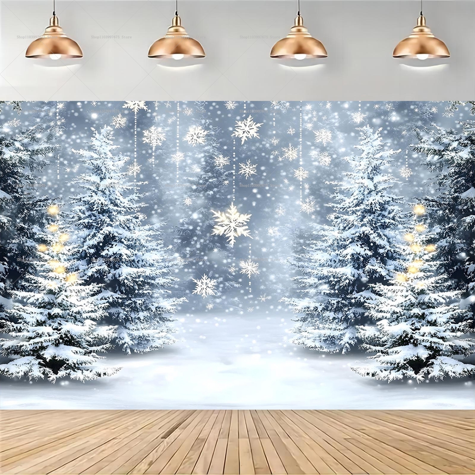 Snowy Forest Christmas Backdro - Baby Food Grinder ulasan dan harga