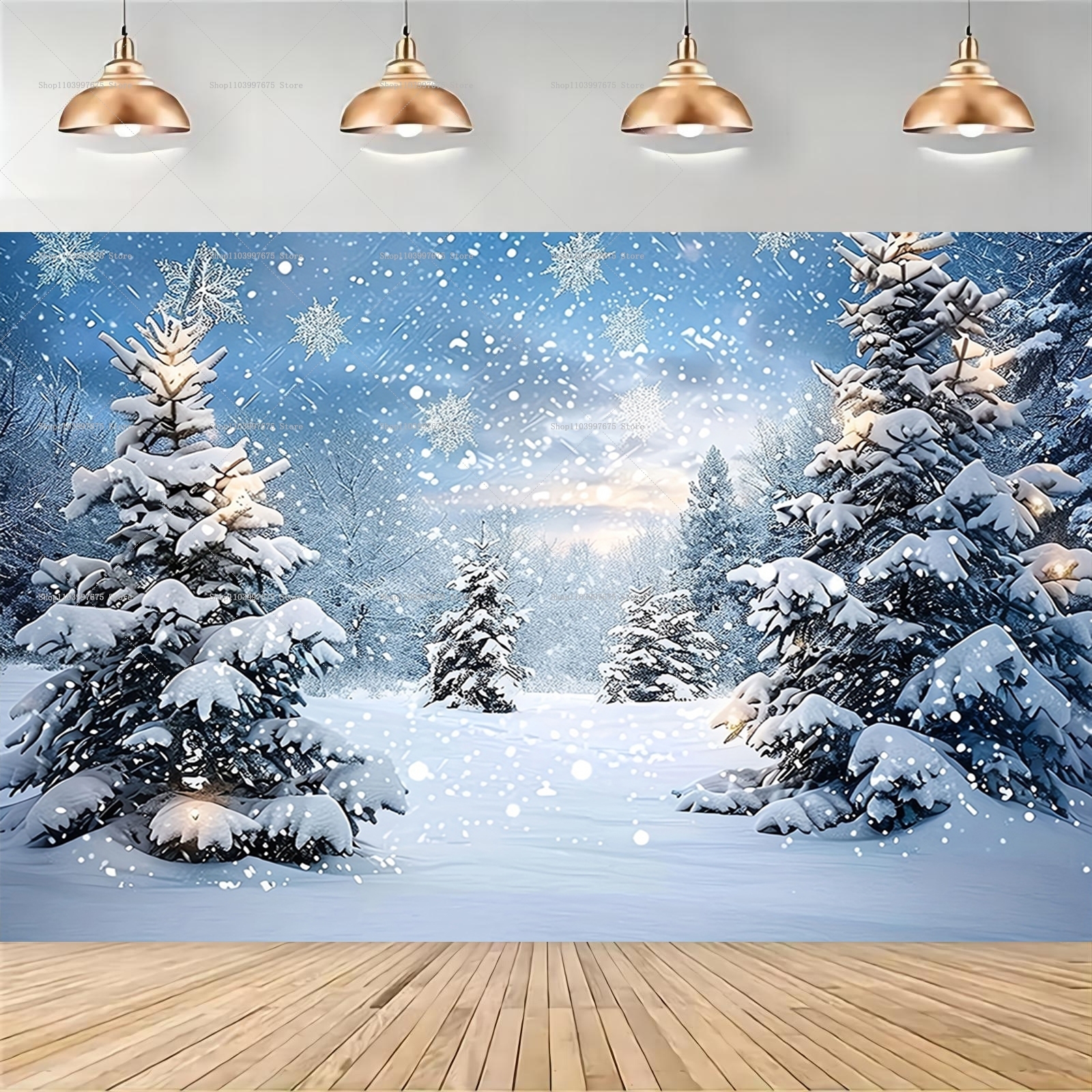 Snowy Forest Christmas Backdro - Baby Food Grinder ulasan dan harga