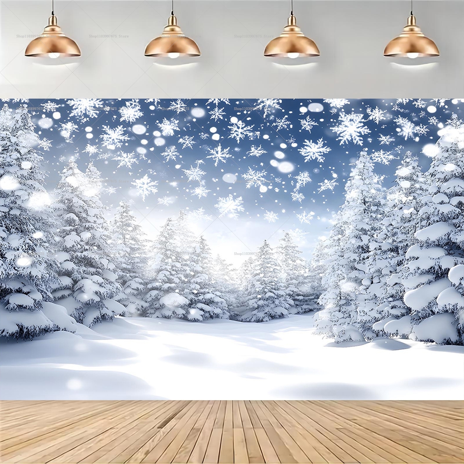 Snowy Forest Christmas Backdro - Baby Food Grinder ulasan dan harga