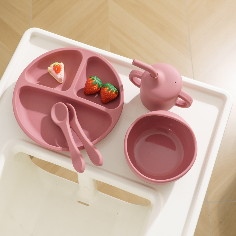 5PCS Baby Silicone Tableware S - Silicone Suction Bowl ulasan dan harga