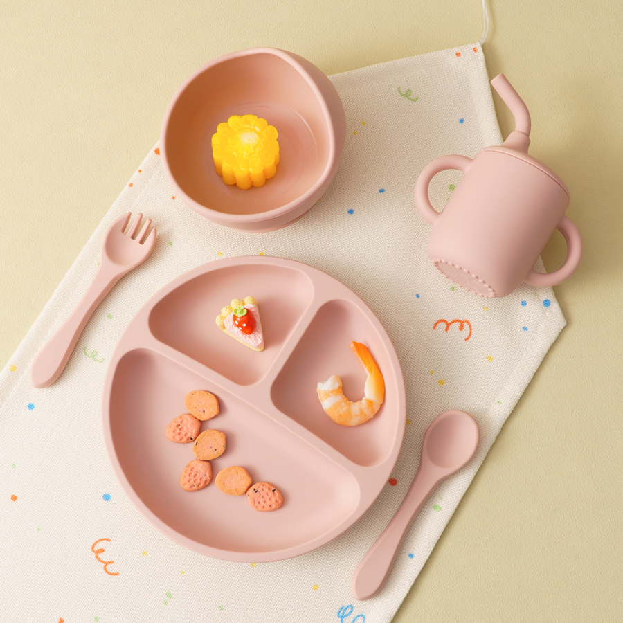 5PCS Baby Silicone Tableware S - Silicone Suction Bowl ulasan dan harga