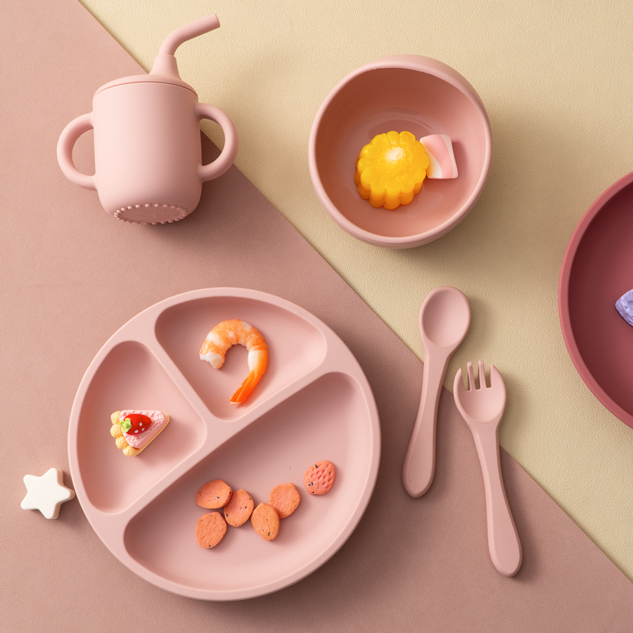 5PCS Baby Silicone Tableware S - Silicone Suction Bowl ulasan dan harga