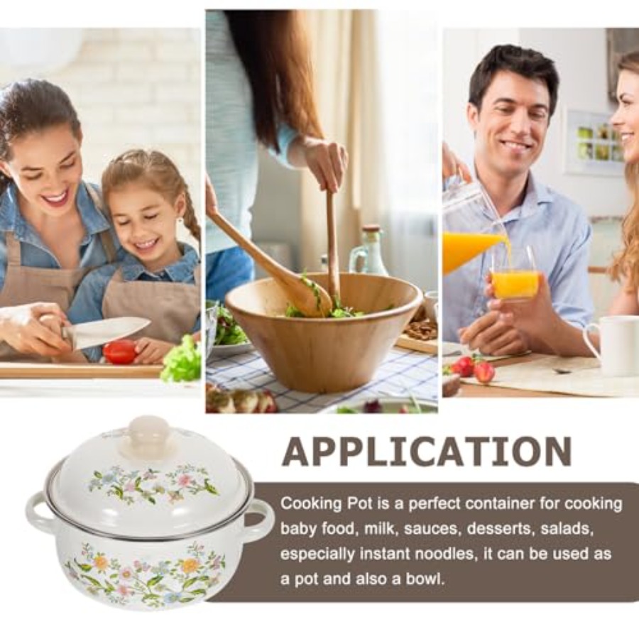 Mini Enamel Soup Pot Set 3-Pie - Baby Food Cooking Set ulasan dan harga