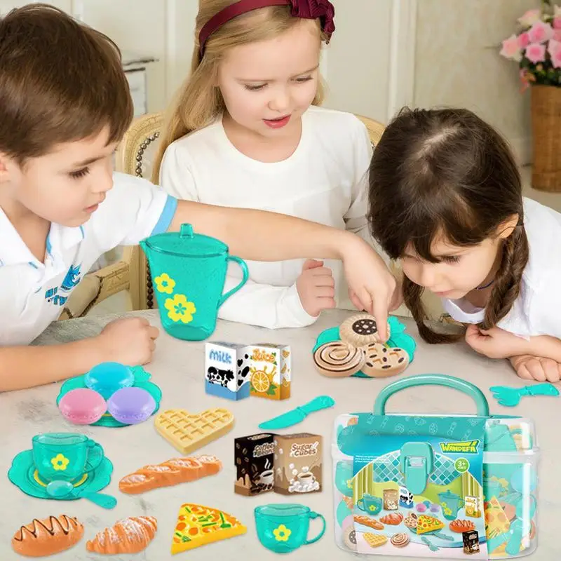 Toy Tea Set For Little Girls T - Baby Food Cooking Set ulasan dan harga