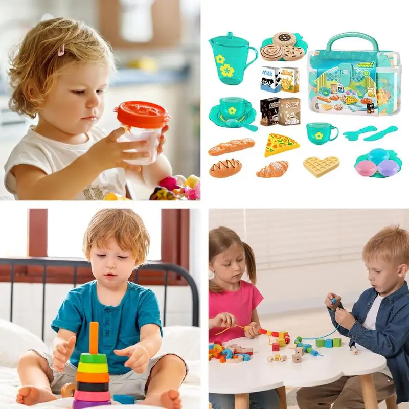 Toy Tea Set For Little Girls T - Baby Food Cooking Set ulasan dan harga