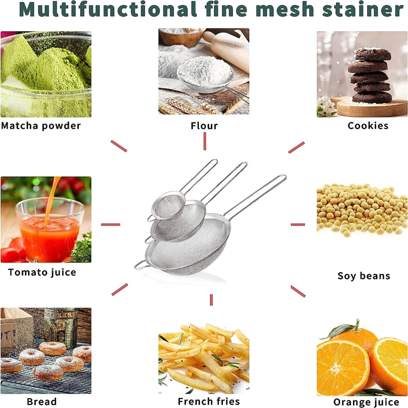 1/3/4Pcs/Set Stainless Steel W - Baby Food Strainer ulasan dan harga
