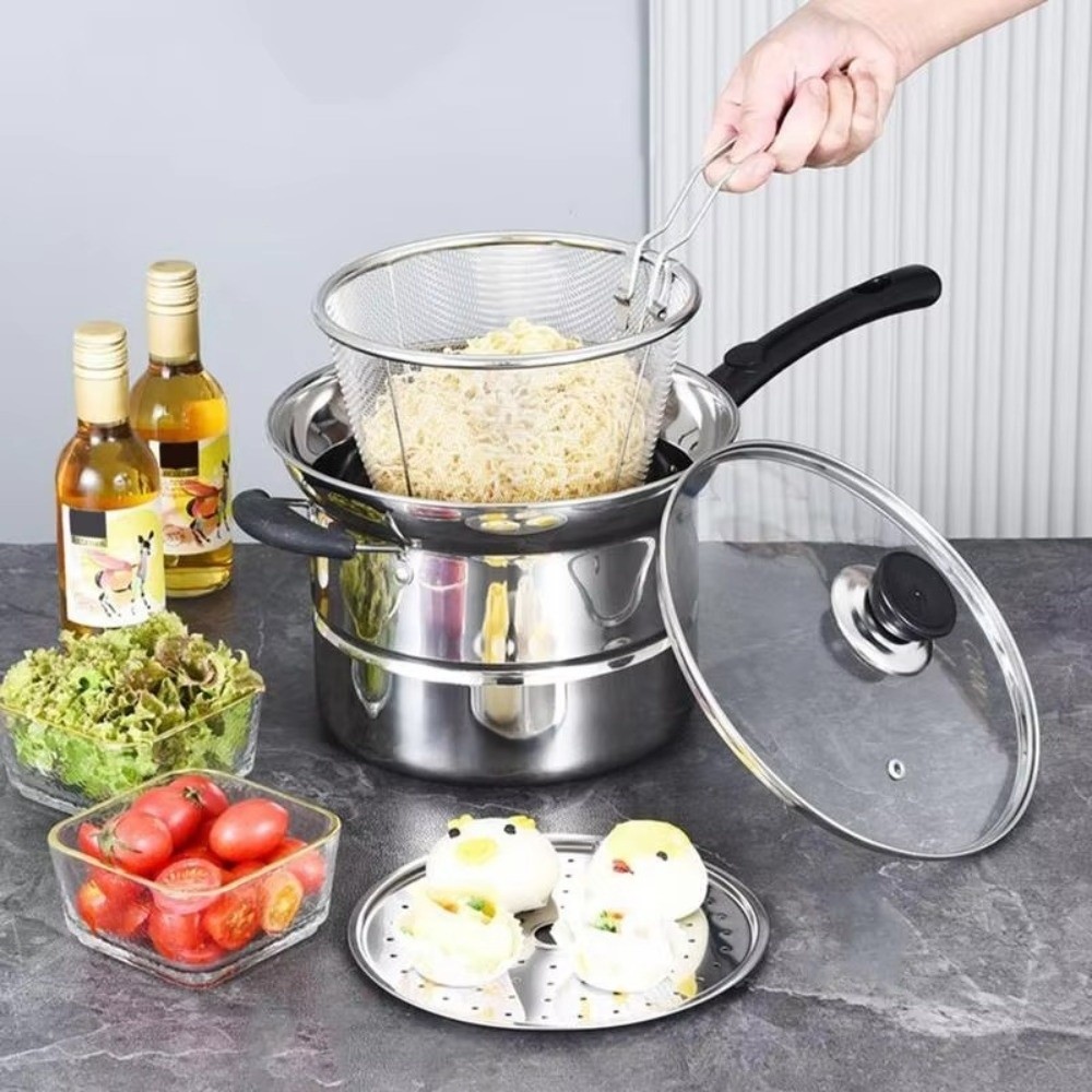4pcs Stainless Steel Fryer Pot - Baby Food Strainer ulasan dan harga