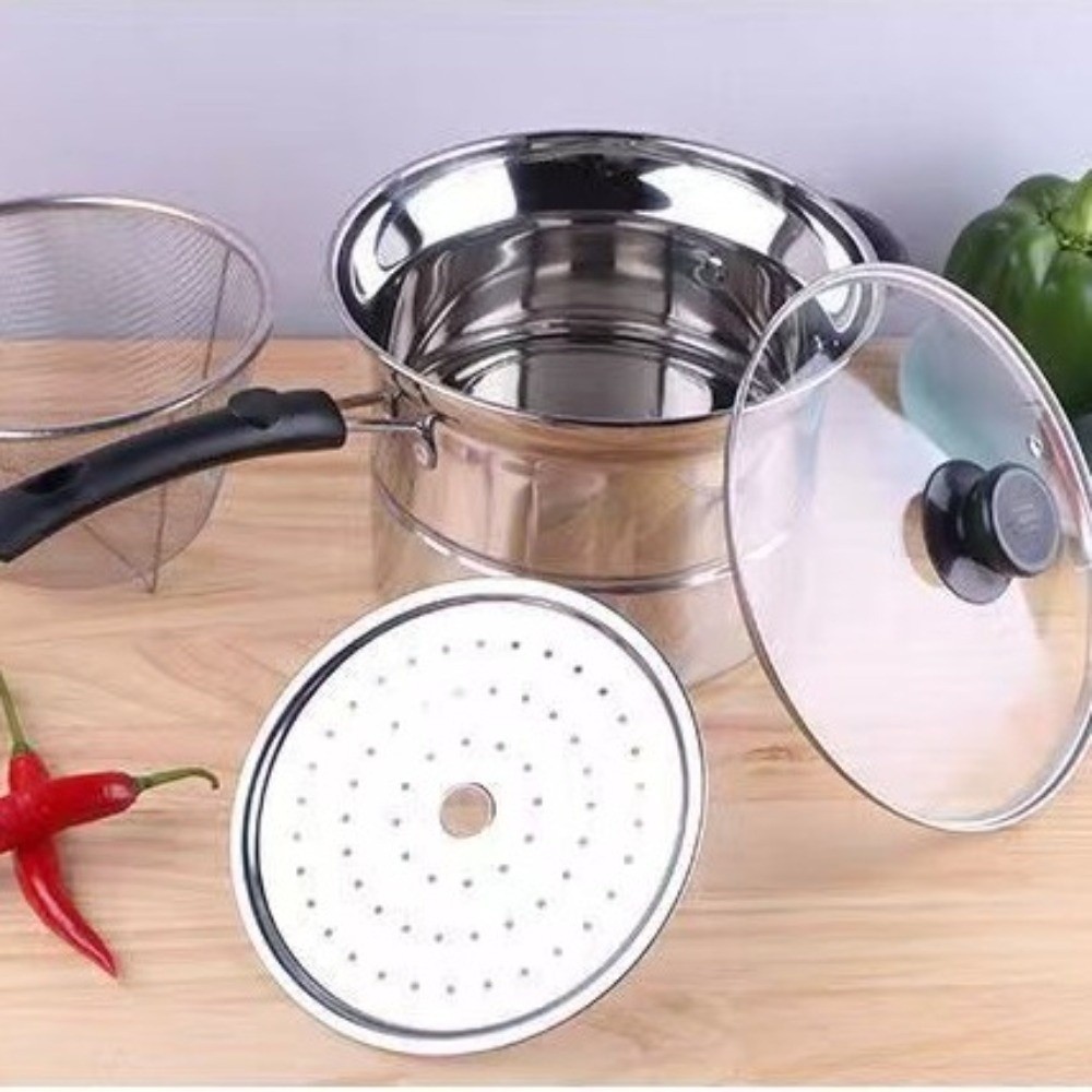 4pcs Stainless Steel Fryer Pot - Baby Food Strainer ulasan dan harga