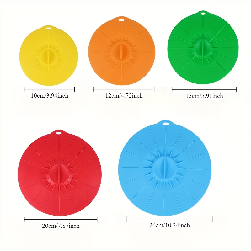 5-Piece Silicone Lids, Heat-Re - Silicone Suction Bowl ulasan dan harga
