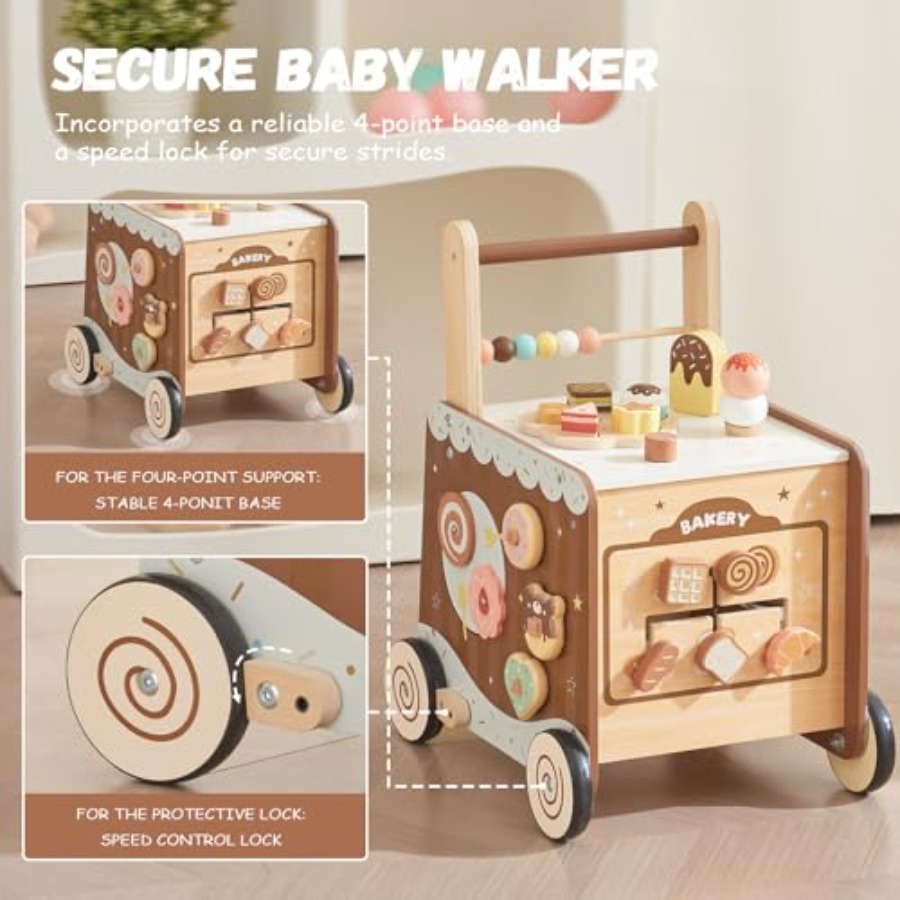 Montessori wooden baby walker  - Baby Food For 1 Year Old ulasan dan harga