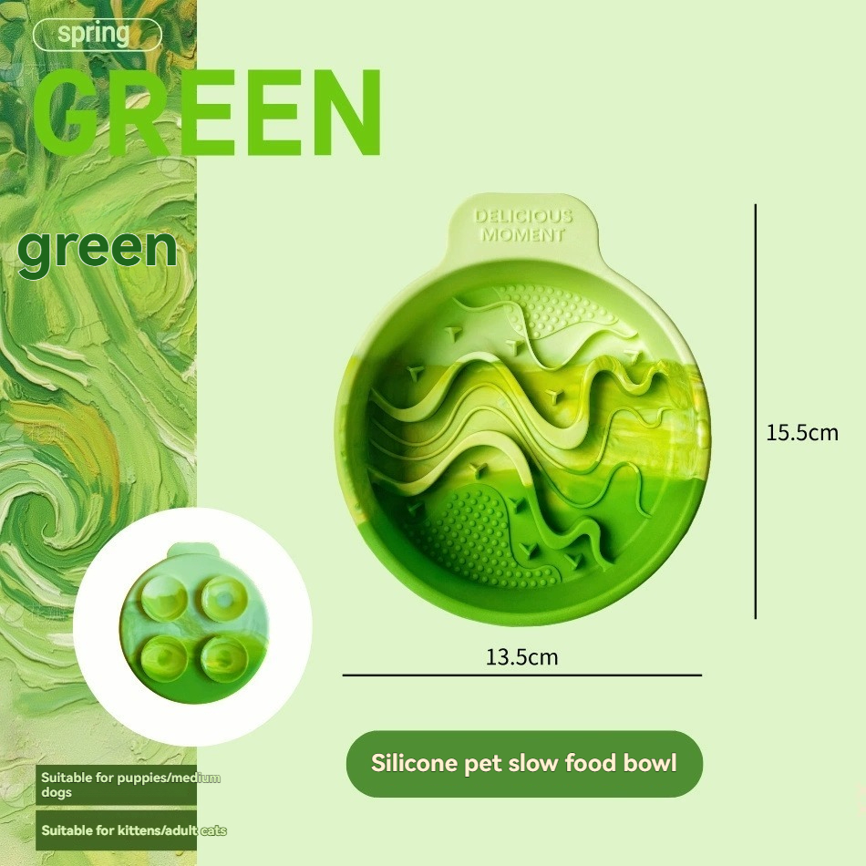 1pc silicone pet slow food bow - Silicone Suction Bowl ulasan dan harga